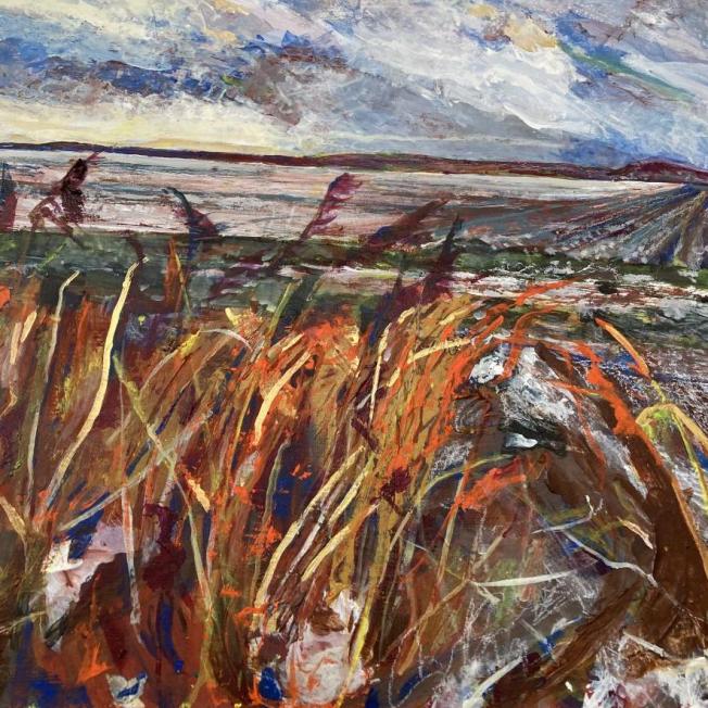 Rushes in Winter Field, Ramsey